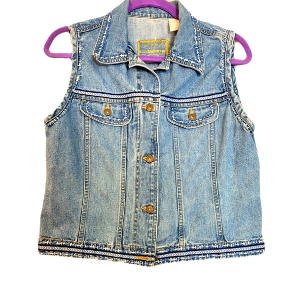 Liz Claiborne Jackets & Blazers - VINTAGE Liz Claiborne Denim Vest Size Medium